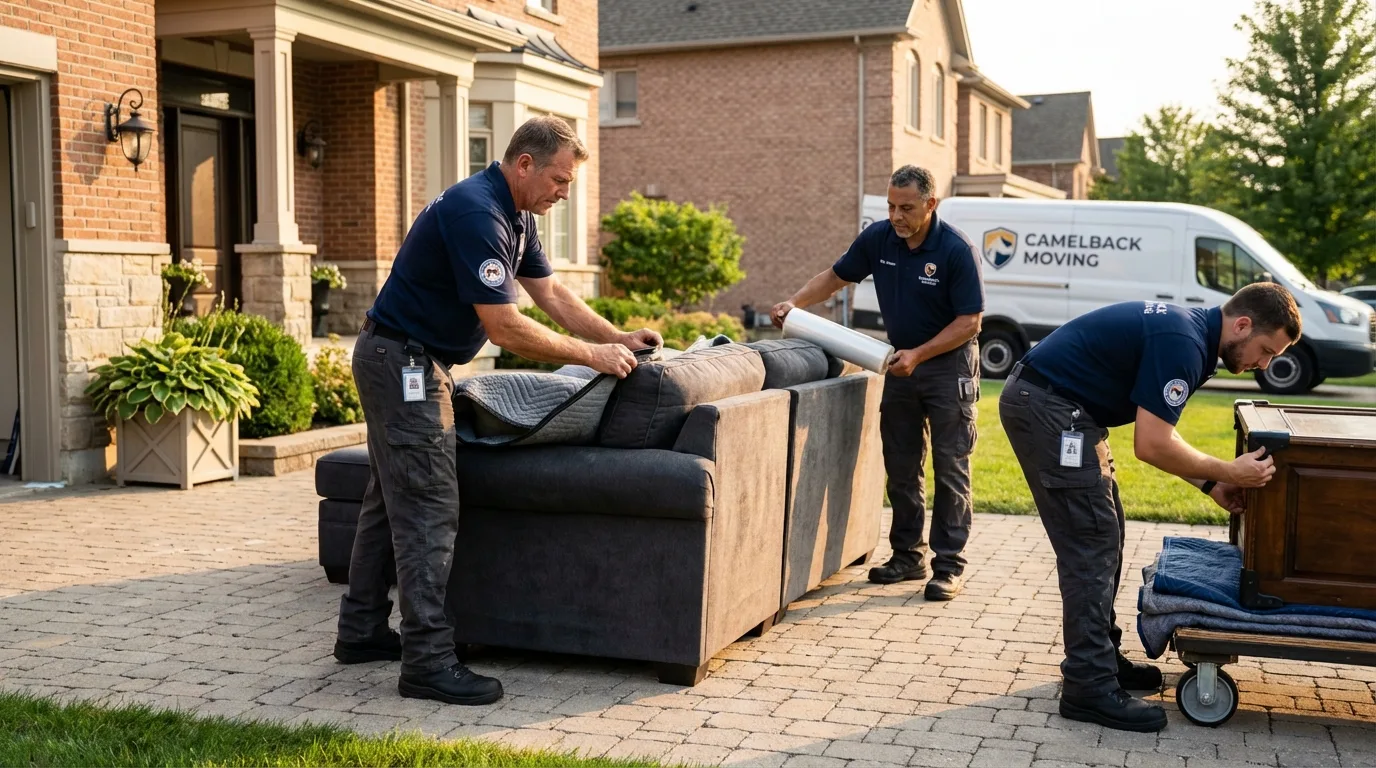 Large estate moving crew wrapping furniture in Valley Center, KS